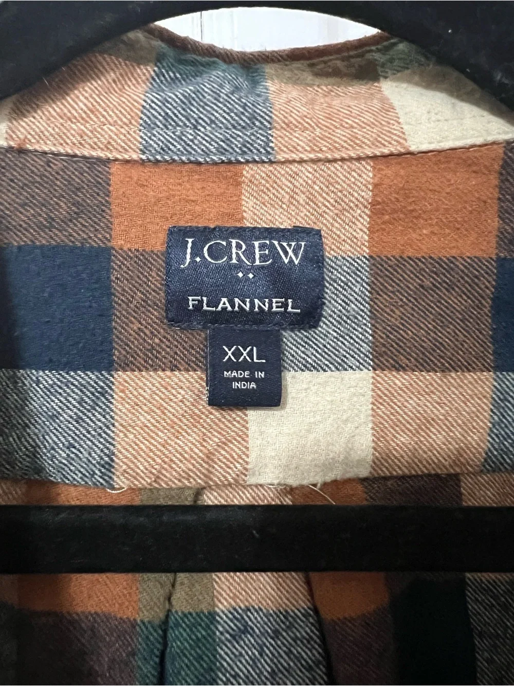 J. Crew Men's Brown, Navy & Cream Plaid Button-Down Shirt